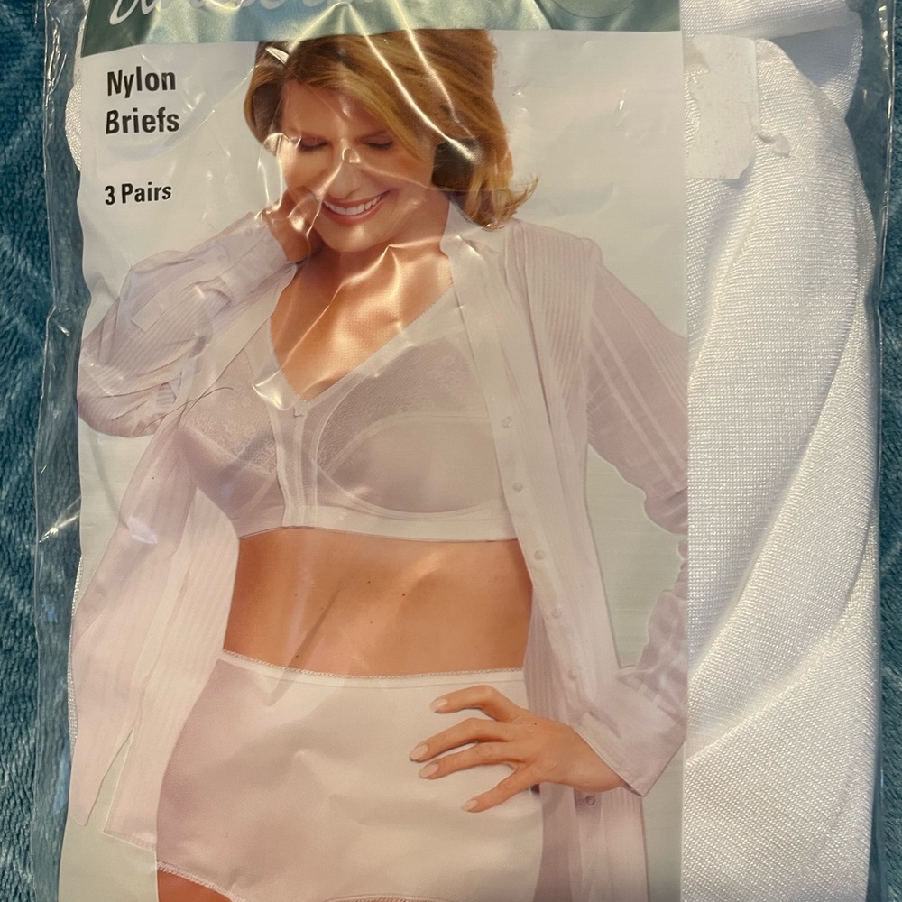 JCPenney Women's Nylon Briefs - 3 Pack in Classic White